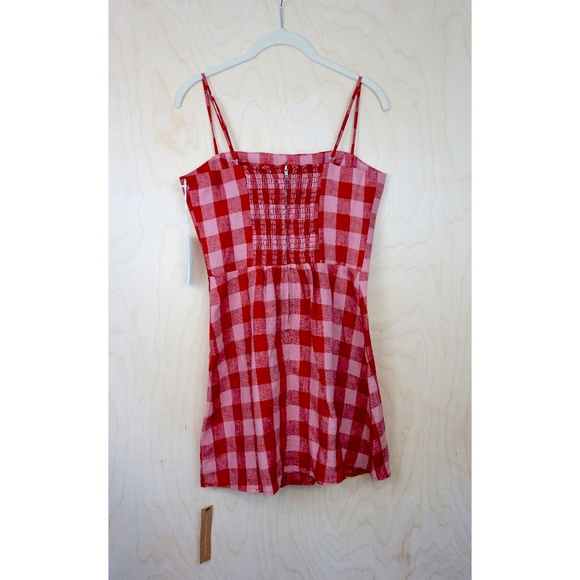 NWT Reformation "Huckleberry" Linen Dress in "Concha Check" - Picture 7 of 11